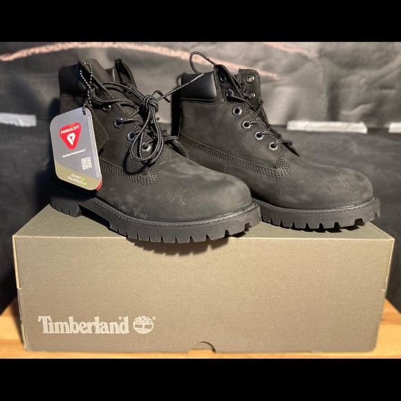 Premium Nubuck All Black Timberlands (Jr. 4) main image 5